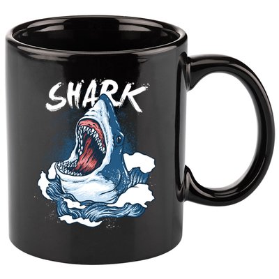 Shark In The Ocean Cool Sharks Week Waves Bite 11oz C Handle Ceramic Mug