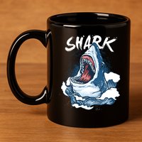 Shark In The Ocean Cool Sharks Week Waves Bite 11oz C Handle Ceramic Mug