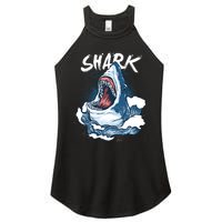 Shark In The Ocean Cool Sharks Week Waves Bite Women's Perfect Tri Rocker Tank