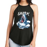 Shark In The Ocean Cool Sharks Week Waves Bite Women's Perfect Tri Rocker Tank