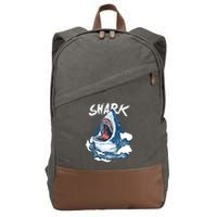 Shark In The Ocean Cool Sharks Week Waves Bite Cotton Canvas Backpack