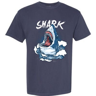 Shark In The Ocean Cool Sharks Week Waves Bite Garment-Dyed Heavyweight T-Shirt