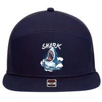 Shark In The Ocean Cool Sharks Week Waves Bite 7 Panel Mesh Trucker Snapback Hat