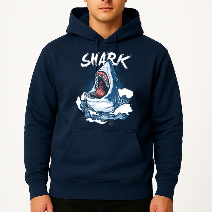 Shark In The Ocean Cool Sharks Week Waves Bite Hoodie