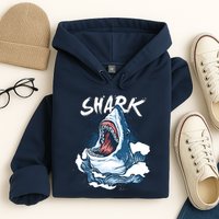 Shark In The Ocean Cool Sharks Week Waves Bite Hoodie