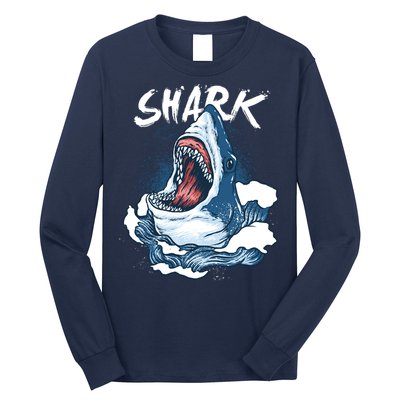 Shark In The Ocean Cool Sharks Week Waves Bite Long Sleeve Shirt