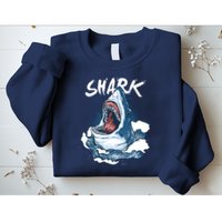 Shark In The Ocean Cool Sharks Week Waves Bite Sweatshirt