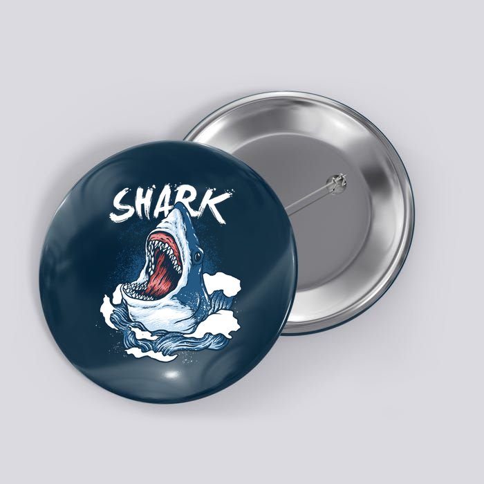 Shark In The Ocean Cool Sharks Week Waves Bite Button