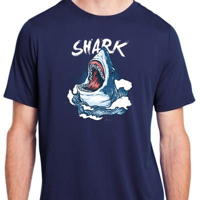 Shark In The Ocean Cool Sharks Week Waves Bite Adult ChromaSoft Performance T-Shirt