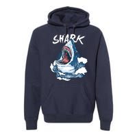 Shark In The Ocean Cool Sharks Week Waves Bite Premium Hoodie