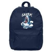 Shark In The Ocean Cool Sharks Week Waves Bite 16 in Basic Backpack