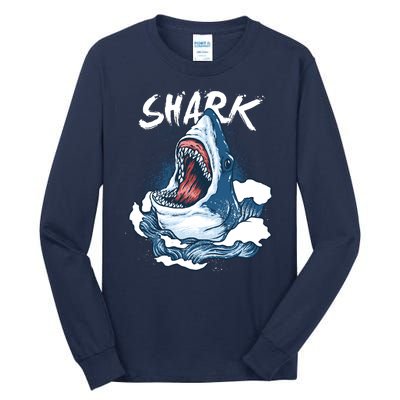 Shark In The Ocean Cool Sharks Week Waves Bite Tall Long Sleeve T-Shirt