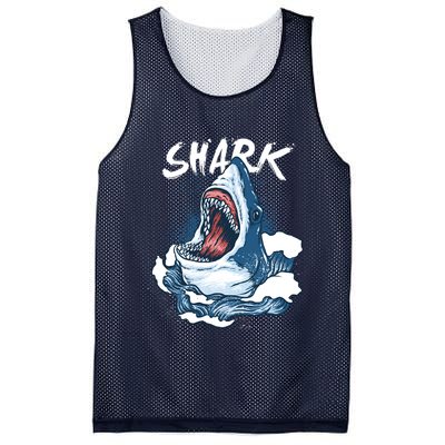 Shark In The Ocean Cool Sharks Week Waves Bite Mesh Reversible Basketball Jersey Tank