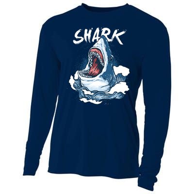 Shark In The Ocean Cool Sharks Week Waves Bite Cooling Performance Long Sleeve Crew