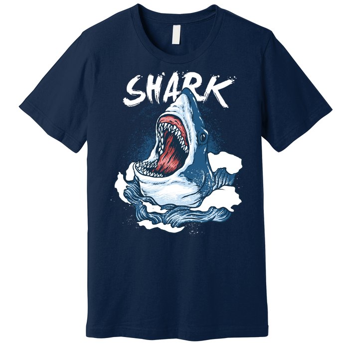 Shark In The Ocean Cool Sharks Week Waves Bite Premium T-Shirt