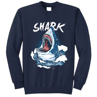 Shark In The Ocean Cool Sharks Week Waves Bite Tall Sweatshirt