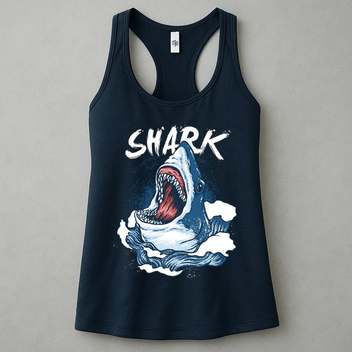 Shark In The Ocean Cool Sharks Week Waves Bite Womens Tank Top