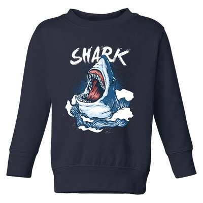 Shark In The Ocean Cool Sharks Week Waves Bite Toddler Sweatshirt