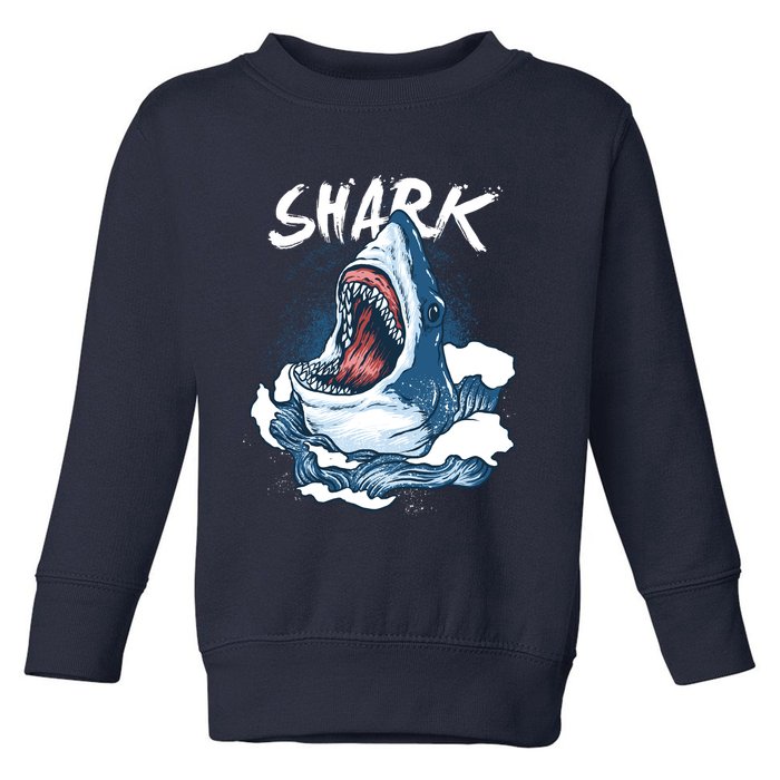 Shark In The Ocean Cool Sharks Week Waves Bite Toddler Sweatshirt