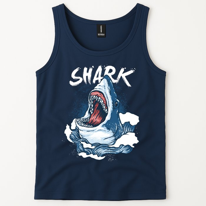 Shark In The Ocean Cool Sharks Week Waves Bite Tank Top