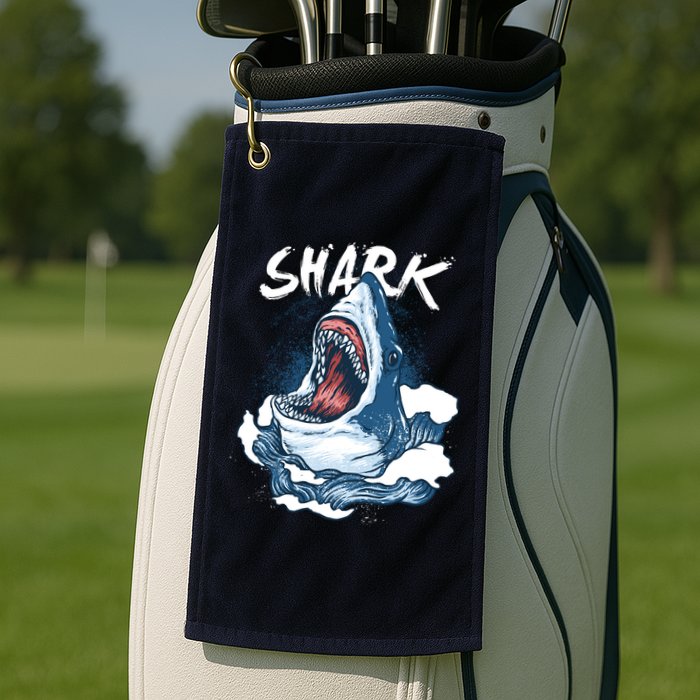 Shark In The Ocean Cool Sharks Week Waves Bite Golf Towel