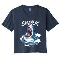 Shark In The Ocean Cool Sharks Week Waves Bite Crop Top