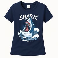 Shark In The Ocean Cool Sharks Week Waves Bite Womens T-Shirt