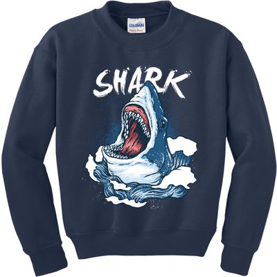Shark In The Ocean Cool Sharks Week Waves Bite Kids Sweatshirt