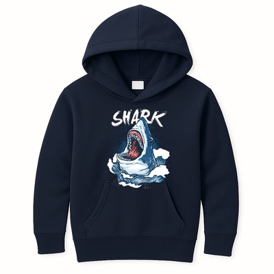 Shark In The Ocean Cool Sharks Week Waves Bite Kids Hoodie