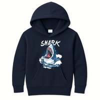 Shark In The Ocean Cool Sharks Week Waves Bite Kids Hoodie