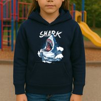 Shark In The Ocean Cool Sharks Week Waves Bite Kids Hoodie