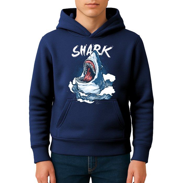 Shark In The Ocean Cool Sharks Week Waves Bite Kids Hoodie