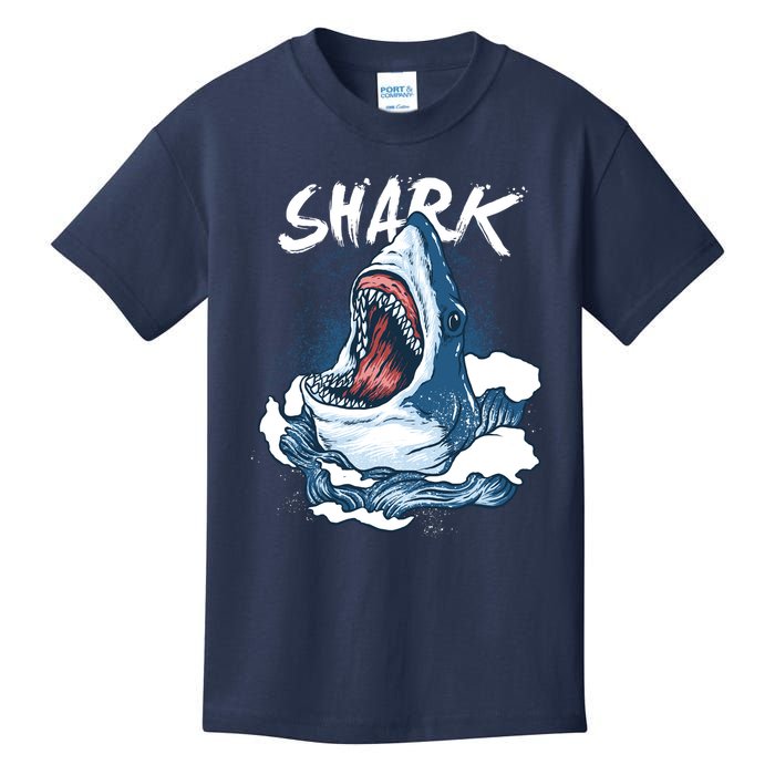 Shark In The Ocean Cool Sharks Week Waves Bite Kids T-Shirt
