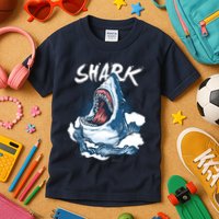 Shark In The Ocean Cool Sharks Week Waves Bite Kids T-Shirt