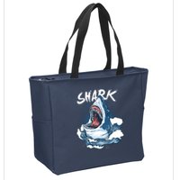 Shark In The Ocean Cool Sharks Week Waves Bite Zip Tote Bag