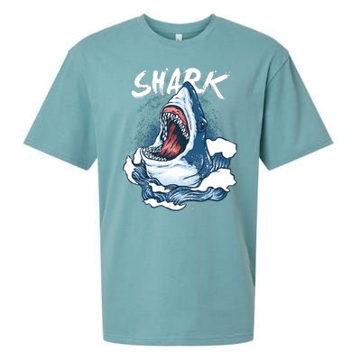 Shark In The Ocean Cool Sharks Week Waves Bite Sueded Cloud Jersey T-Shirt