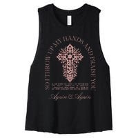 So I Throw Up My Hands B.R.A.N.D.O.N Lake And Praise You Women's Racerback Cropped Tank