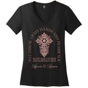 So I Throw Up My Hands B.R.A.N.D.O.N Lake And Praise You Women's V-Neck T-Shirt