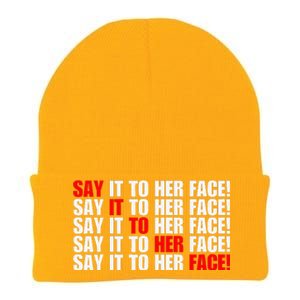 Say It To Her Face Knit Cap Winter Beanie