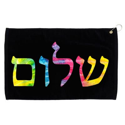 Shalom In Tie Dye Hebrew Letters Grommeted Golf Towel