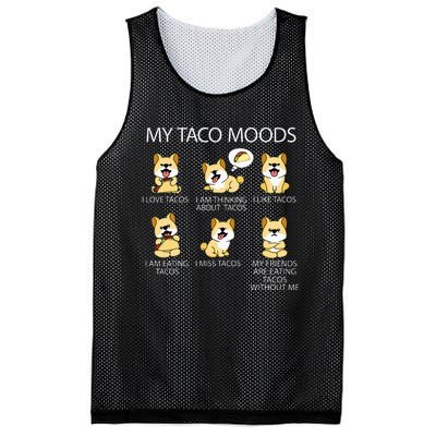 Shiba Inu Taco Lover Women Dog Owner Tacos Mesh Reversible Basketball Jersey Tank