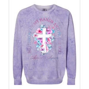 So I Throw Up My Hands B.R.A.N.D.O.N Lake And Praise You Colorblast Crewneck Sweatshirt