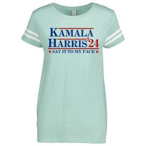 Say It To My Face Funny Kamala Harris 2024 Enza Ladies Jersey Football T-Shirt