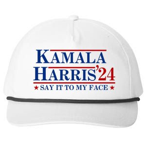 Say It To My Face Funny Kamala Harris 2024 Snapback Five-Panel Rope Hat