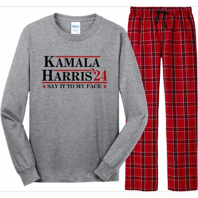 Say It To My Face Funny Kamala Harris 2024 Long Sleeve Pajama Set