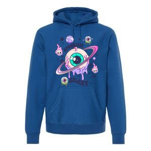 Spookiest In The Galaxy Saturn Eyeball Skulls Halloween Cute Gift Premium Hoodie