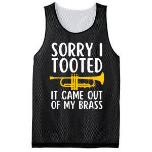 Sorry I Tooted It Came Out Of My Brass Funny Trumpet Music Mesh Reversible Basketball Jersey Tank