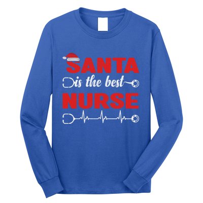 Santa Is The Best Nurse Nursing Christmas Cool Gift Long Sleeve Shirt