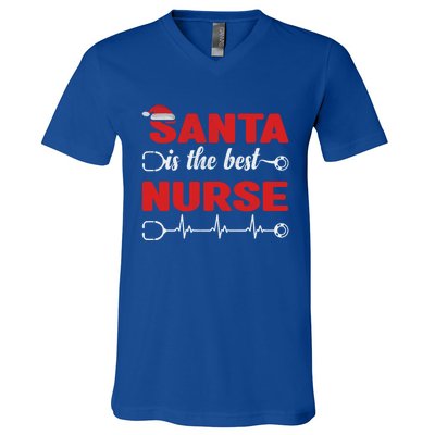 Santa Is The Best Nurse Nursing Christmas Cool Gift V-Neck T-Shirt