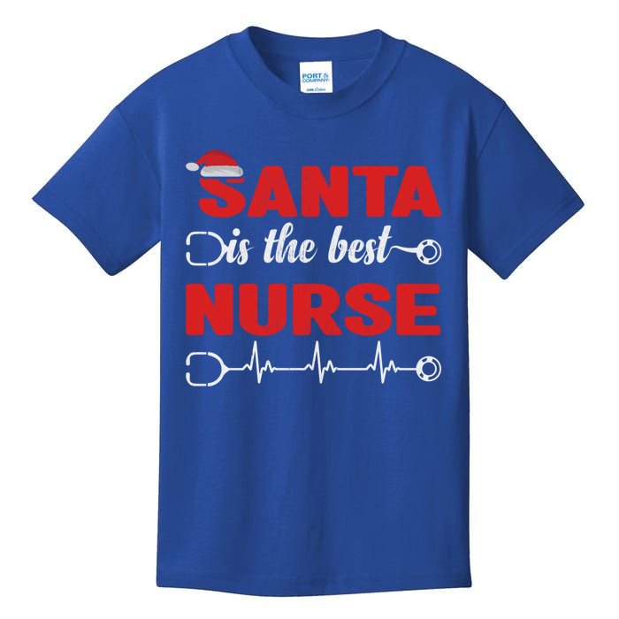 Santa Is The Best Nurse Nursing Christmas Cool Gift Kids T-Shirt